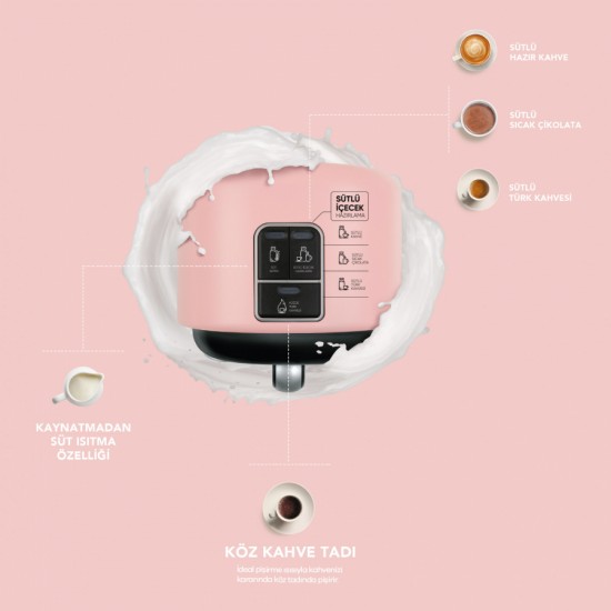 Karaca Hatır Mod Sütlü Türk Kahve Makinesi Pearly Pink